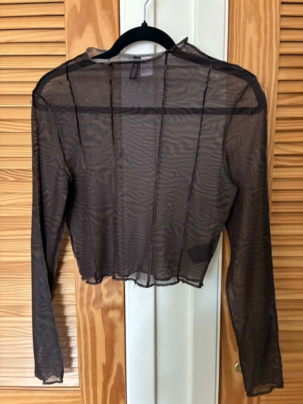 Divided H&M Sheer Mesh Long Sleeve zebra Top - Brown size medium